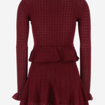 MINI ABITO IN MISTO VISCOSA STRETCH PF25093SBU BURGUNDY SELF PORTRAIT 