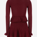 MINI ABITO IN MISTO VISCOSA STRETCH PF25093SBU BURGUNDY SELF PORTRAIT 