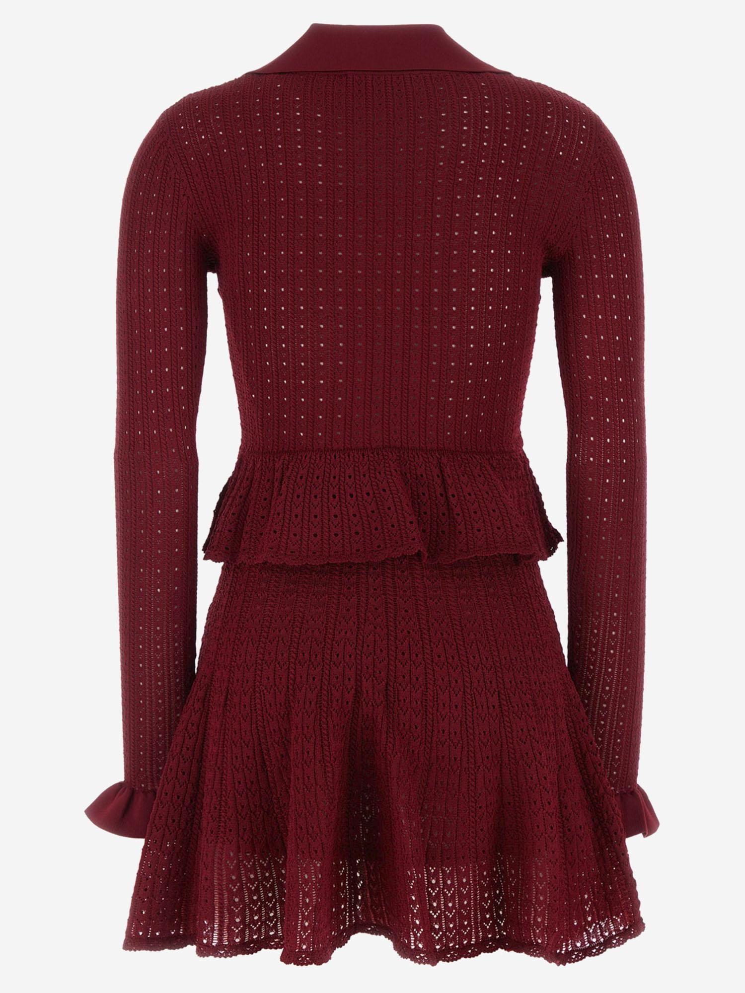 MINI ABITO IN MISTO VISCOSA STRETCH PF25093SBU BURGUNDY SELF PORTRAIT 