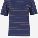 T-SHIRT IN COTONE A RIGHE CON LOGO MJN537 14RTF0XEI MIU MIU 