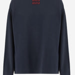 Maglia in cotone con logo MJLA31 1841F0X58 MIU MIU 