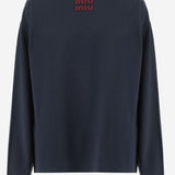 Maglia in cotone con logo MJLA31 1841F0X58 MIU MIU 