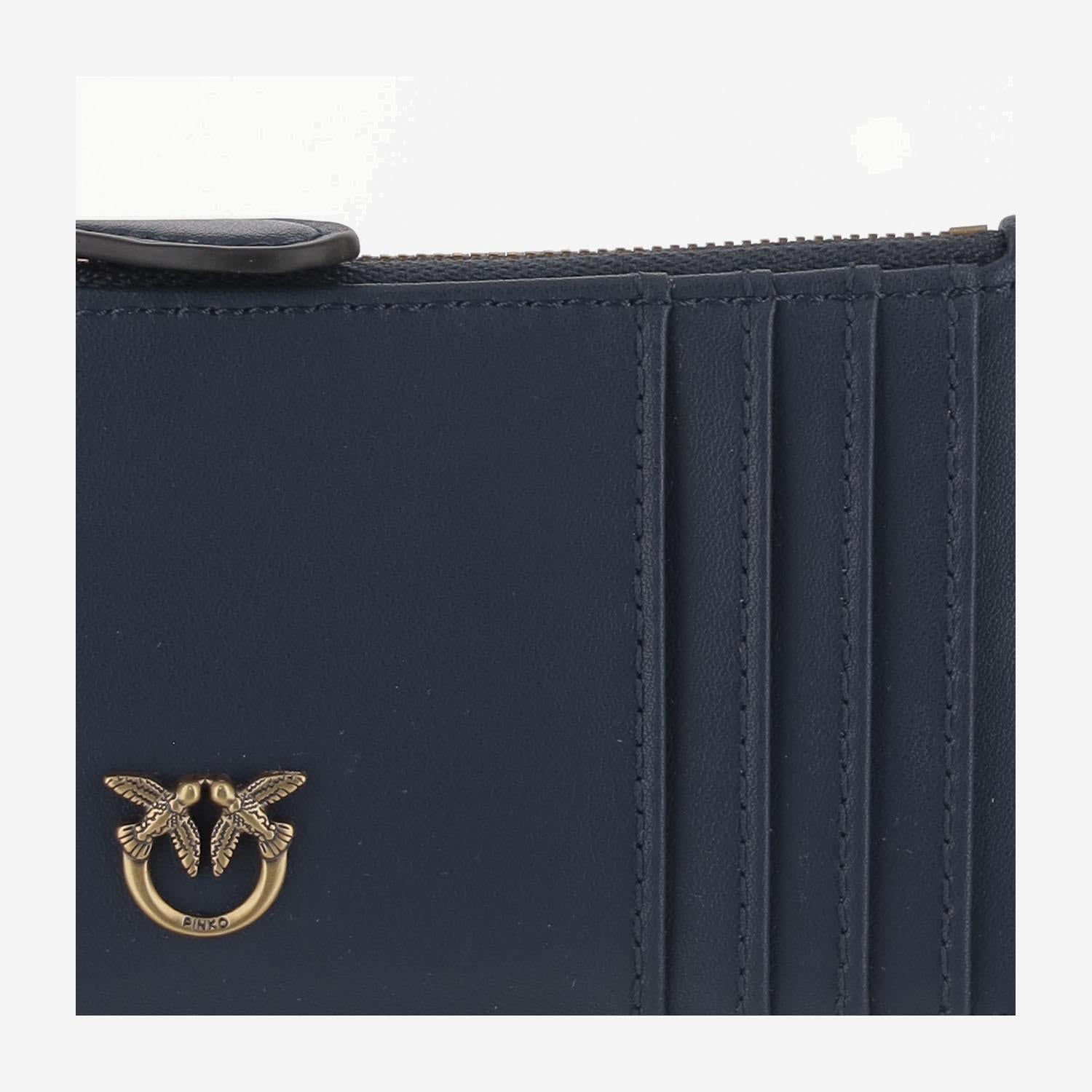 PORTA CARTE LOVE BIRDS IN PELLE 100251 A0F1G08Q PINKO 