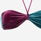 COSTUME DA BAGNO ALE CON MOTIVO COLOR-BLOCK LALLAVELVET PETROLIOBORDEAUX VVIDI 