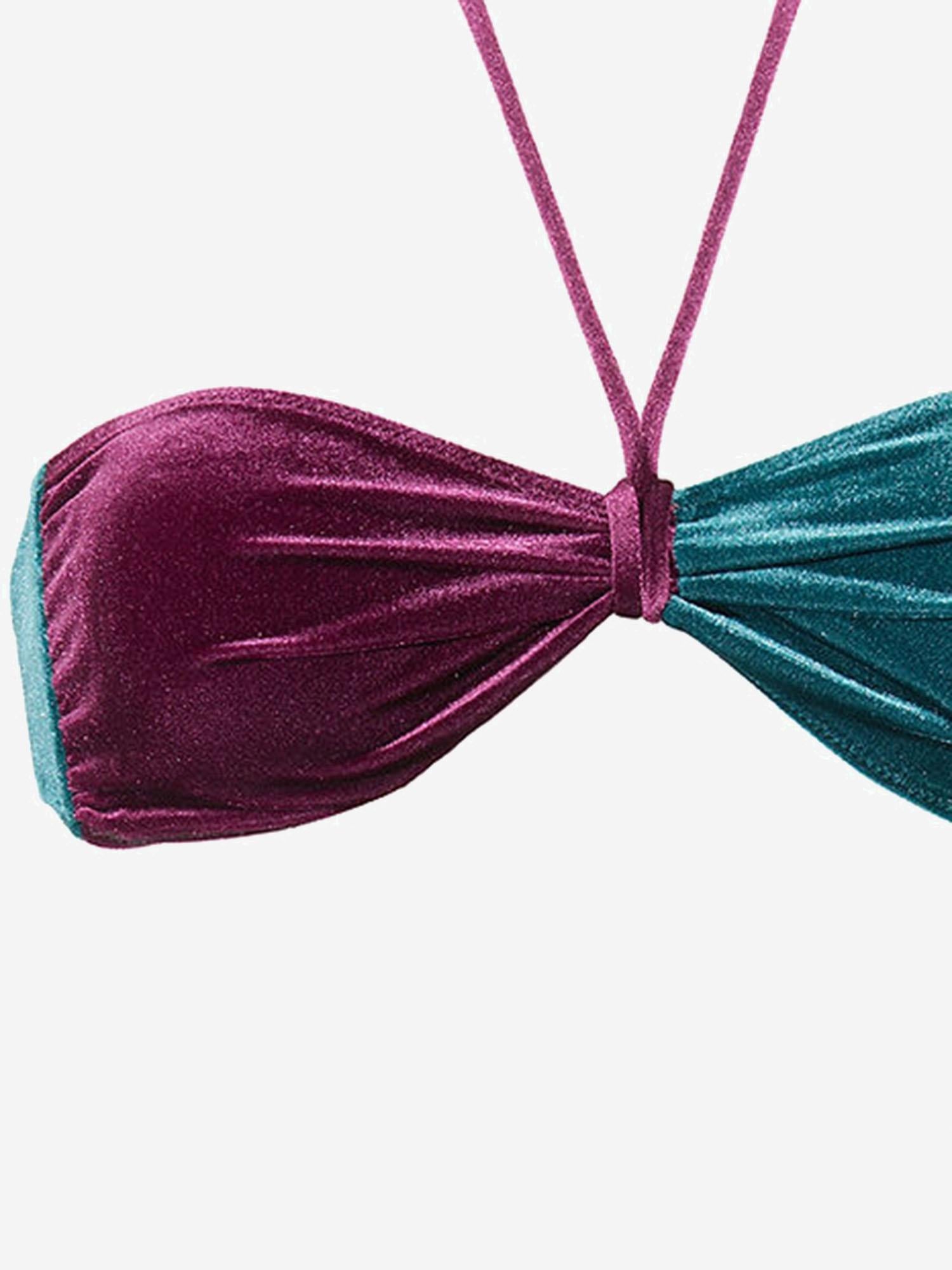 COSTUME DA BAGNO ALE CON MOTIVO COLOR-BLOCK LALLAVELVET PETROLIOBORDEAUX VVIDI 