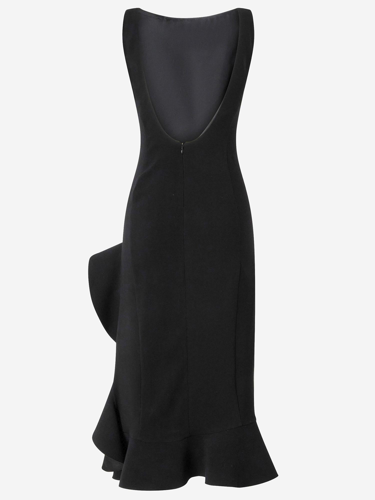 Abito in viscosa stretch con volant 105781 A2Q2Z99 PINKO 