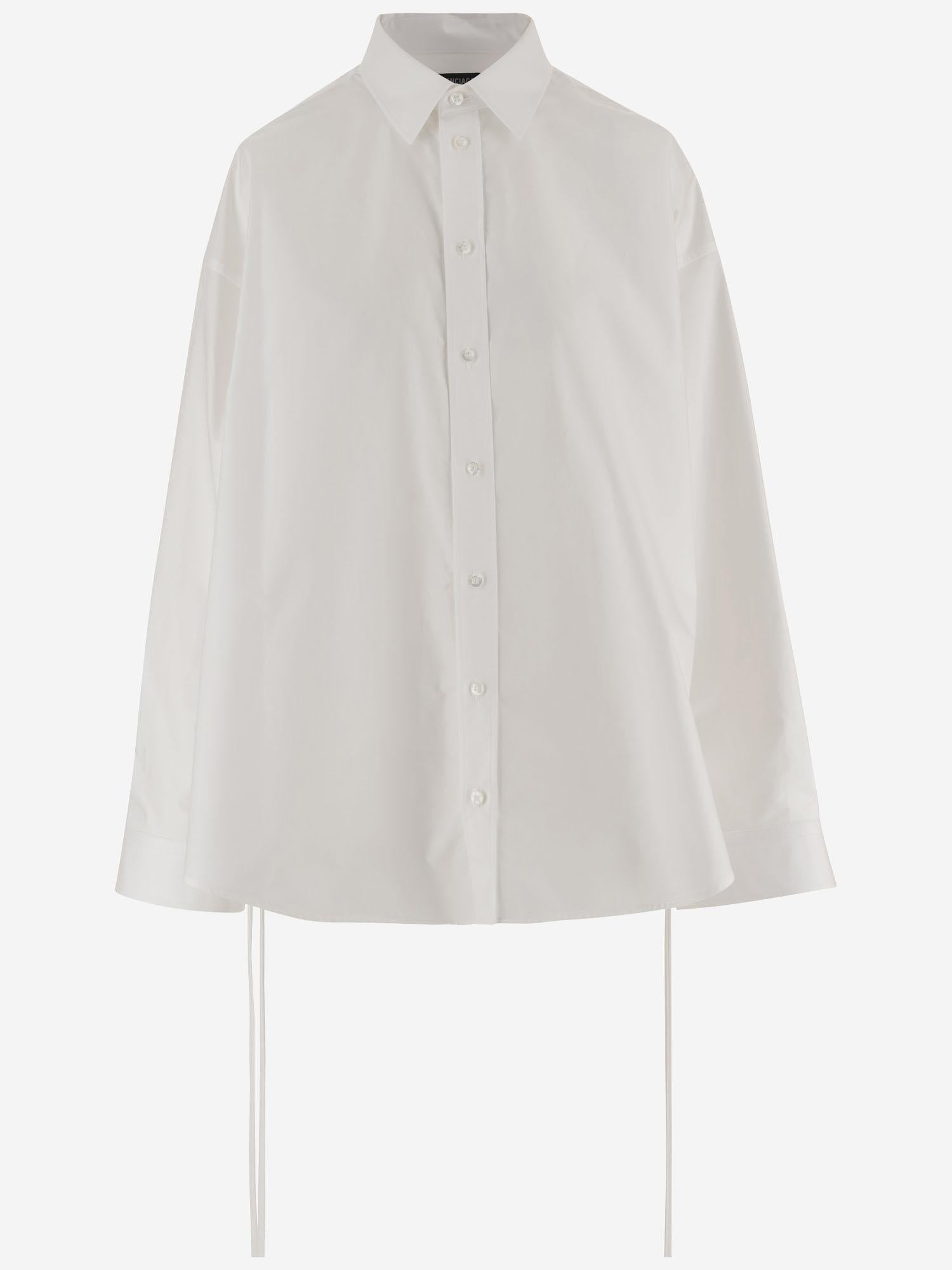 CAMICIA IN COTONE CON LACCI 857835 TRM289000 BALENCIAGA 