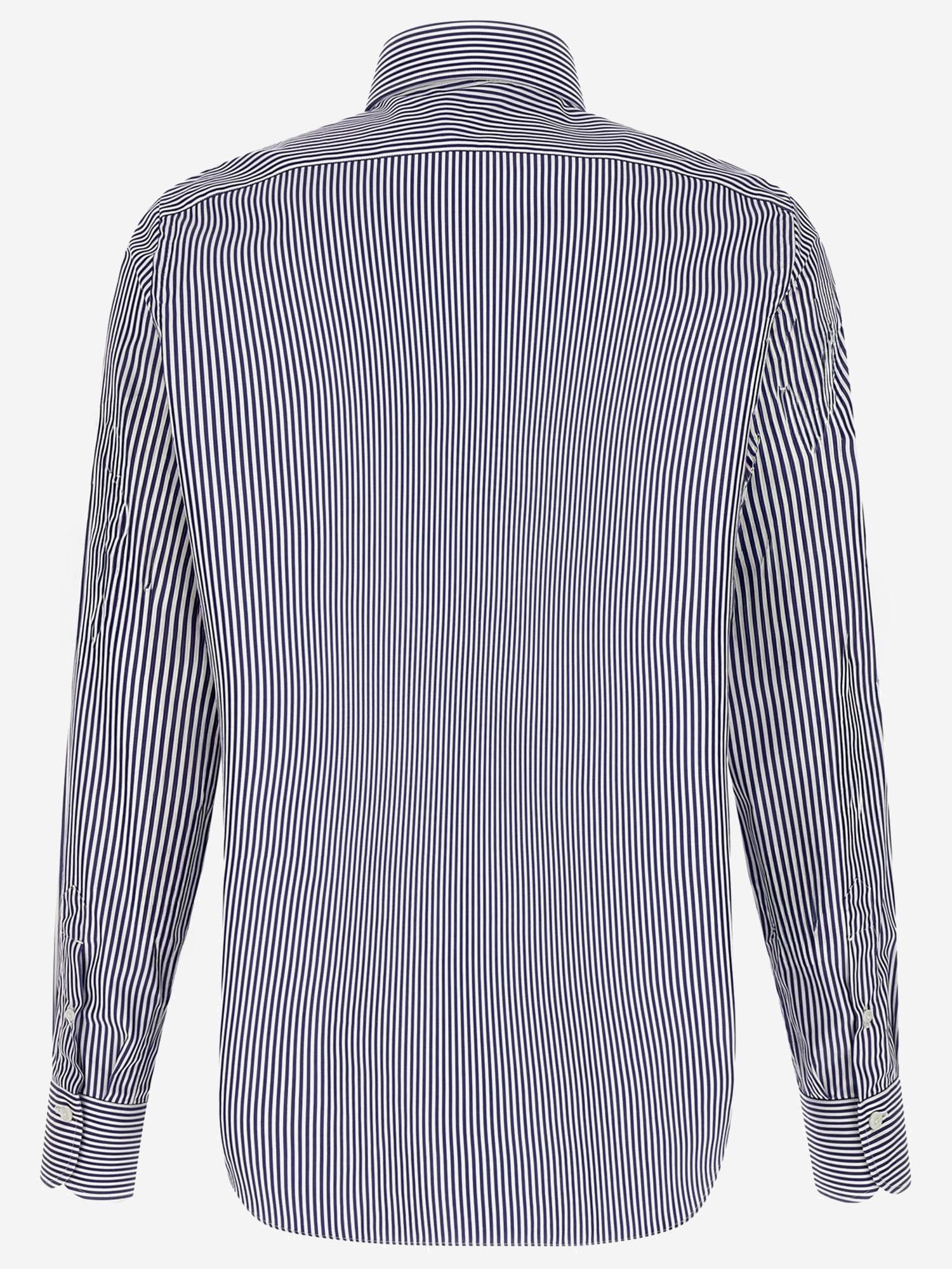 CAMICIA IN COTONE CON MOTIVE A RIGHE C0499 02 FINAMORE 