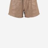 PANTALONI CORTI IN COTONE CON ORLO SFRANGIATO DAM25M04. BRONZE DONT @ ME 