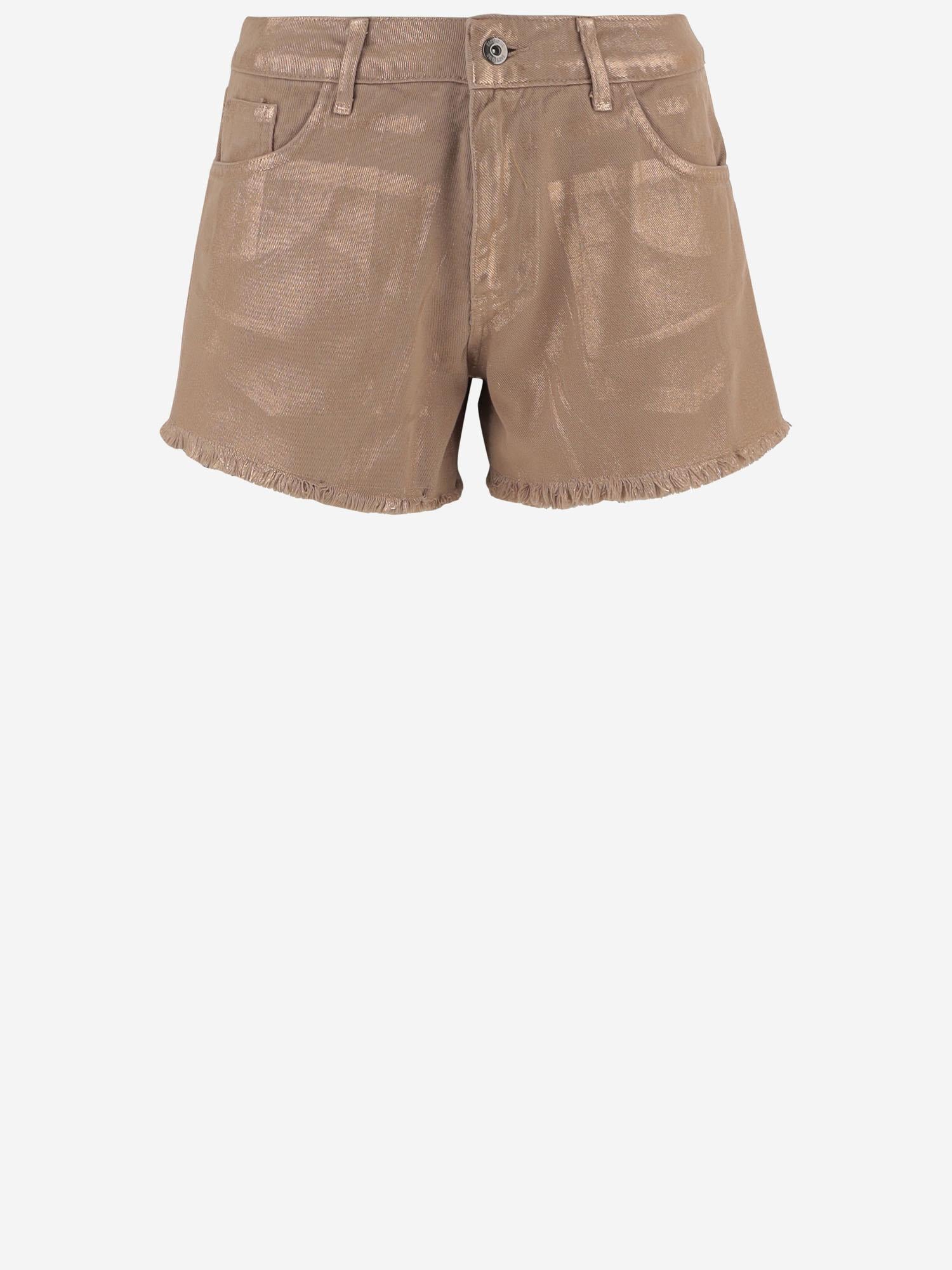 PANTALONI CORTI IN COTONE CON ORLO SFRANGIATO DAM25M04. BRONZE DONT @ ME 