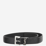 CINTURA CON PLACCA MONOGRAMMA 634440 BRM0E1000 SAINT LAURENT 