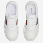 Sneakers in pelle con banda web 848307 UPG409064 GUCCI 