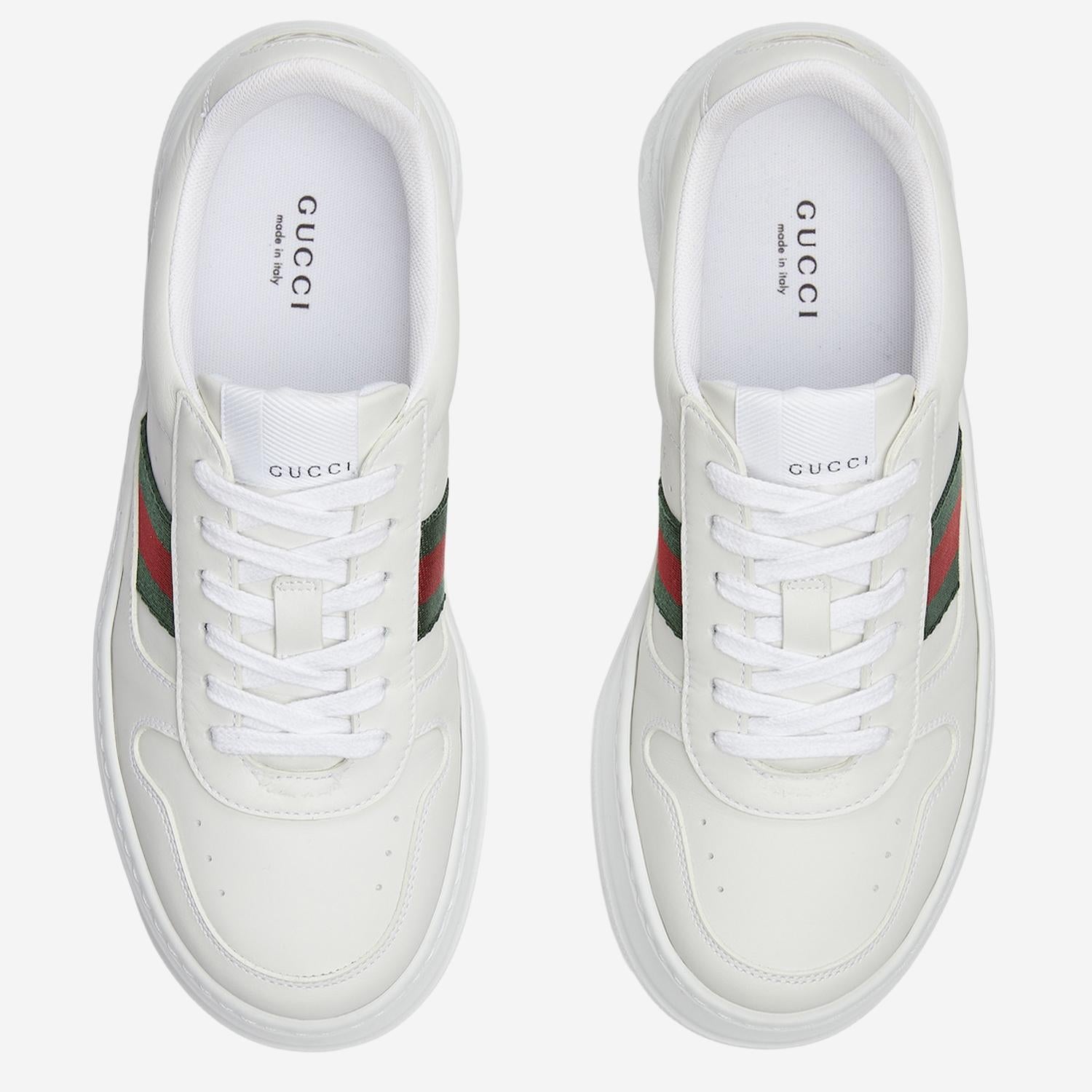 Sneakers in pelle con banda web 848307 UPG409064 GUCCI 