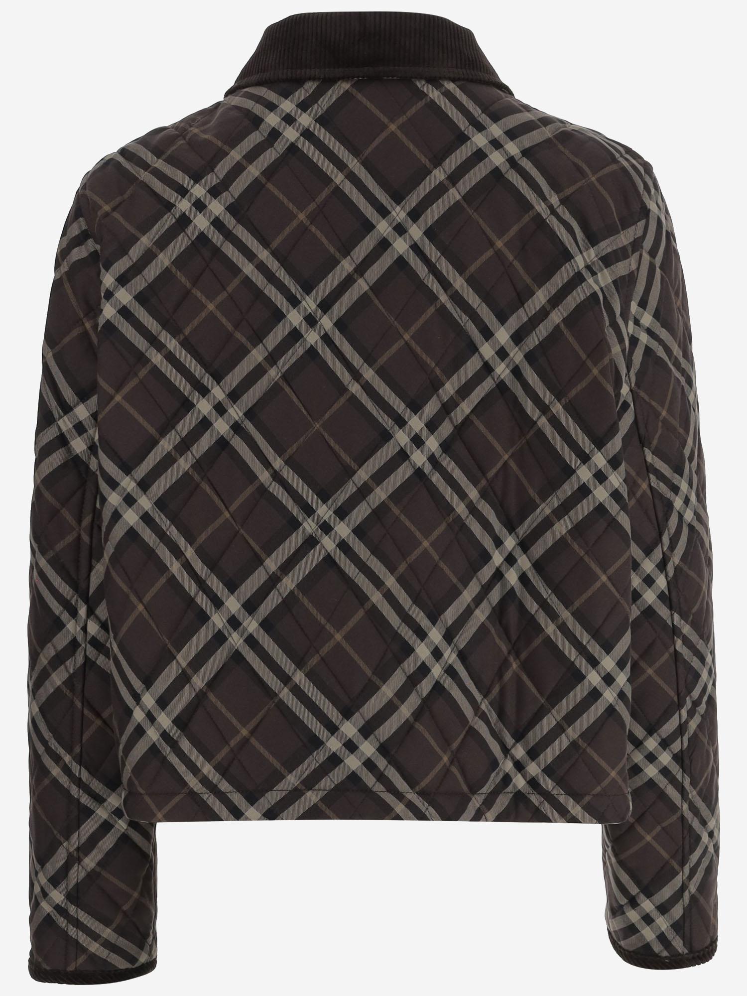 GIUBBOTTO TRAPUNTATO IN COTONE CON MOTIVO CHECK 8115975 TRUFFLE IP CHECK BURBERRY 