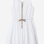 ABITO IN COTONE CON FINITURE CHECK 8117419 WHITE BURBERRY KIDS 