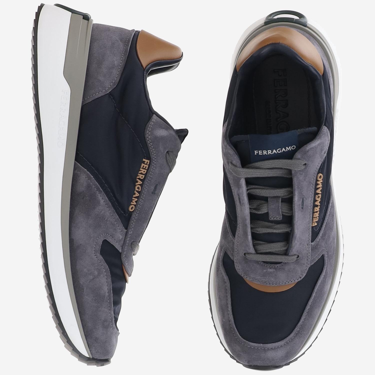 Sneakers in pelle 02A130 002DARKRAINNAVYE013NATURALE SALVATORE FERRAGAMO 