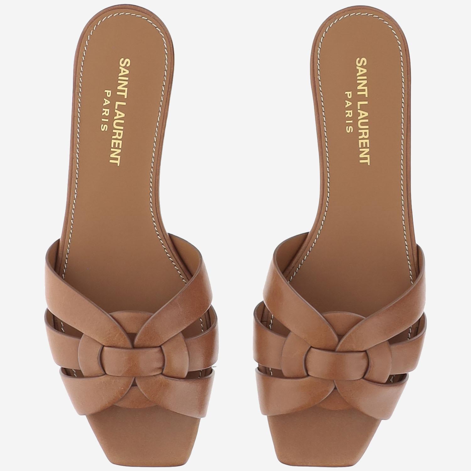 SANDALI FLAT NU PIEDS TRIBUTE 05 IN PELLE 571952 BDA002206 SAINT LAURENT 