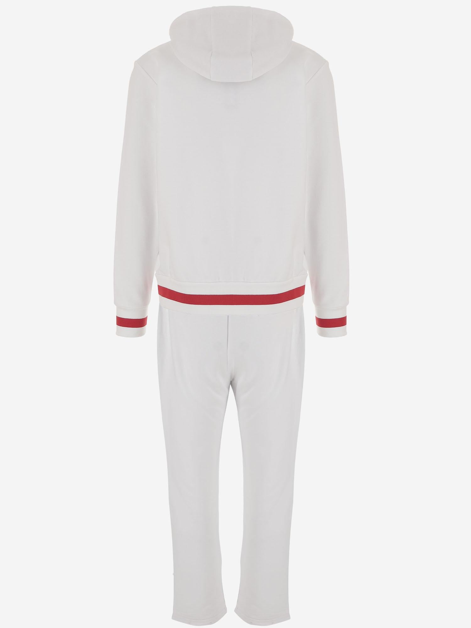 TUTA IN COTONE CON DETTAGLI A CONTRASTO UMJ002201001 BIANCO KITON 