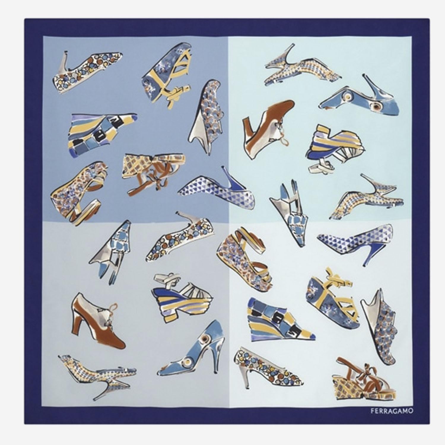 FOULARD IN SETA CON STAMPA GENIO 310231 003 SALVATORE FERRAGAMO 