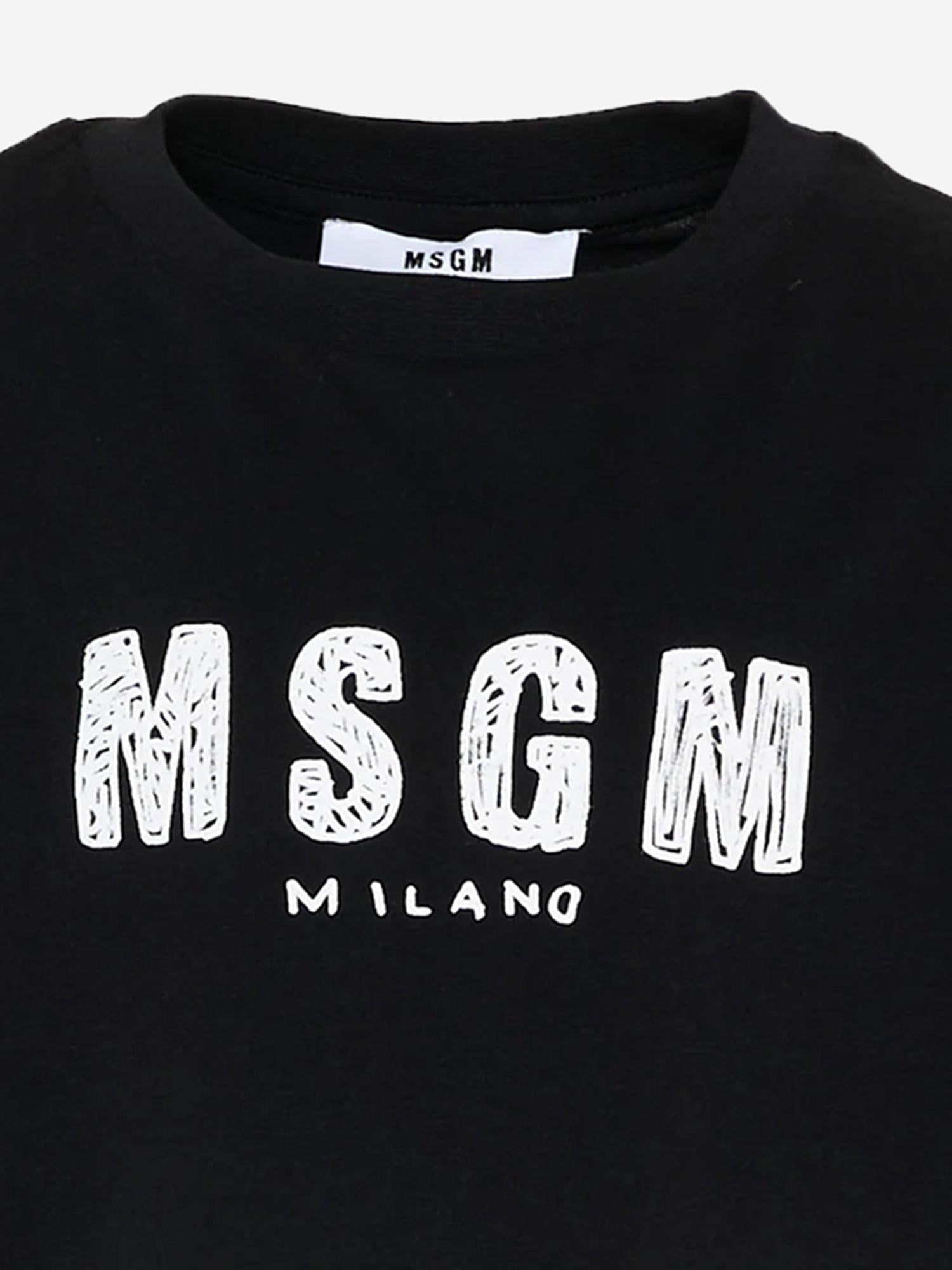 T-SHIRT IN COTONE CON LOGO S6MSJUTH004 110 MSGM KIDS 