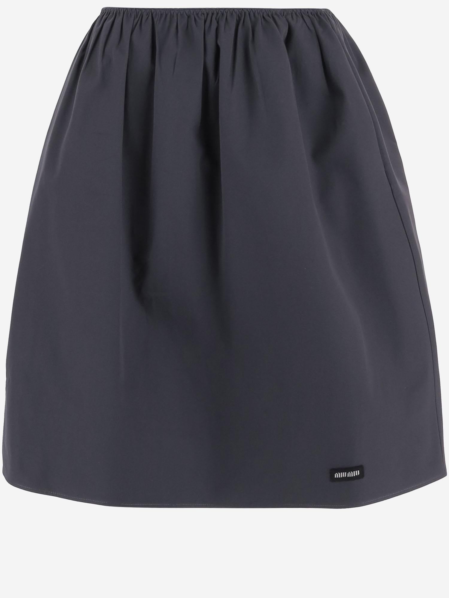 GONNA AMPIA IN COTONE CON LOGO MG2425 1BMSF0170 MIU MIU 