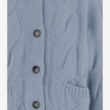 CARDIGAN IN CASHMERE E SETA CON MOTIVO A TRECCIA 25577000 11 ALLUDE 