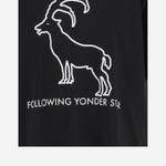 T-SHIRT FOLLOWING YONDER STAR <BR/>IN COTONE STRETCH NERO WHITE BINI SILVIA 