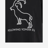 T-SHIRT FOLLOWING YONDER STAR <BR/>IN COTONE STRETCH NERO WHITE BINI SILVIA 