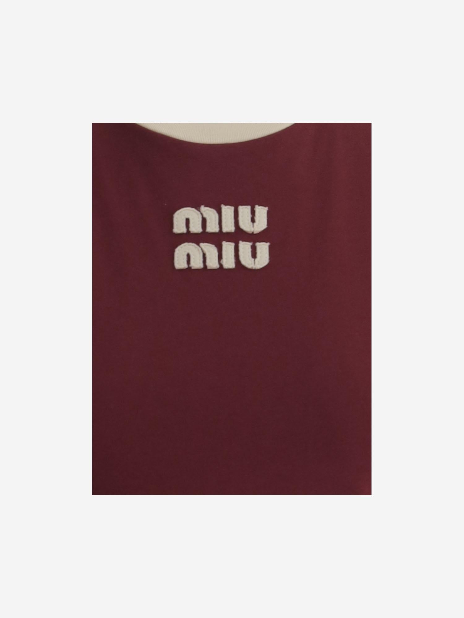 T-shirt in cotone con logo MJNA17 1841F0X61 MIU MIU 