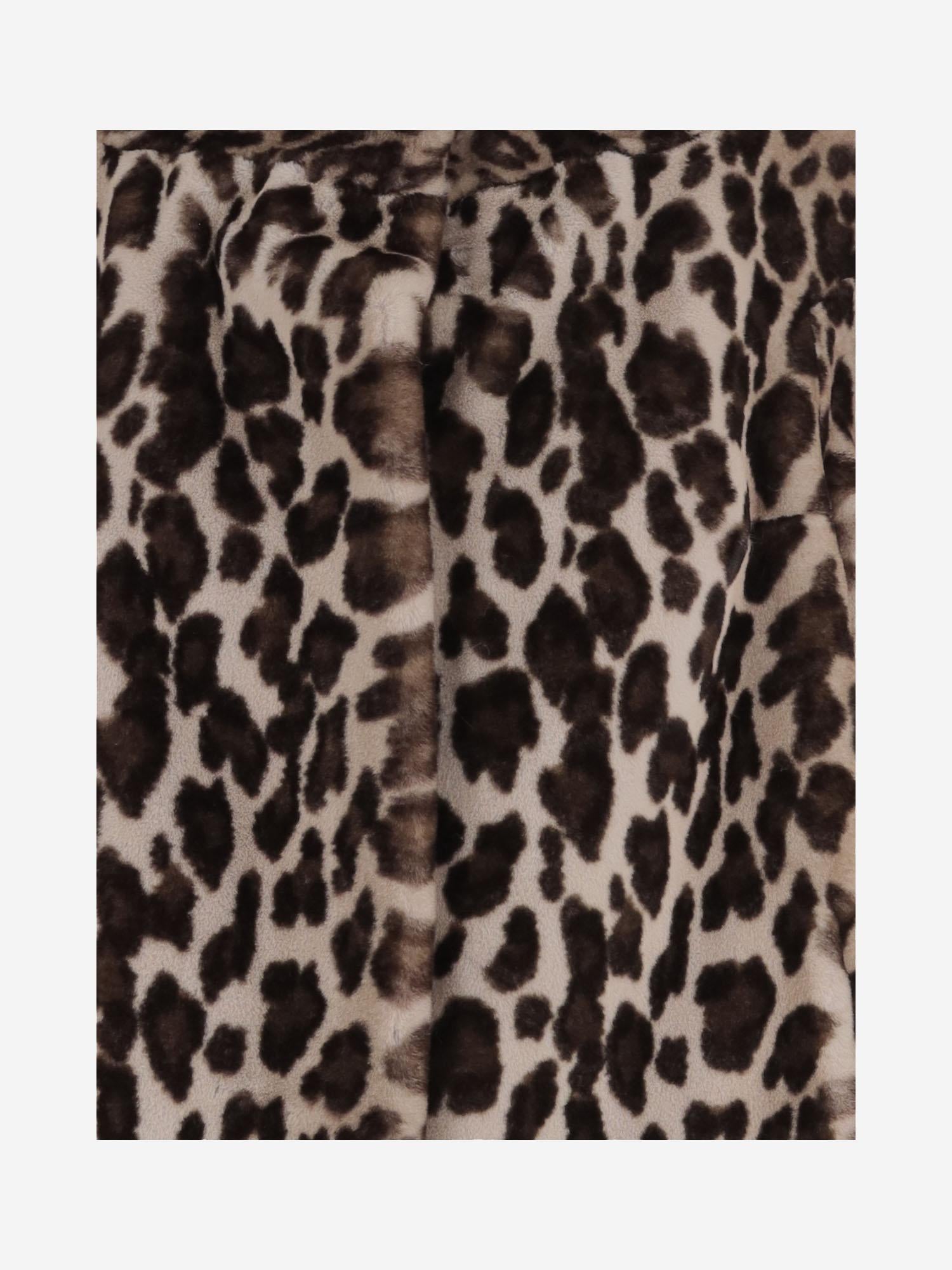 CAPOTTO IN PELLICCIA SINTETICA CON MOTIVO ANIMALIER EF82 LEO005 UNCOMMON 