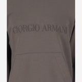 FELPA IN COTONE E CASHMERE CON LOGO GM001098 TE11705U8100 GIORGIO ARMANI 