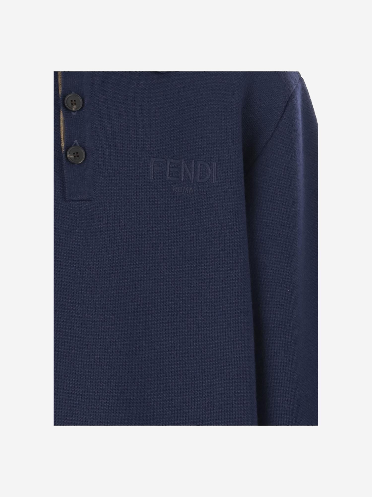 POLO IN LANA CON LOGO JMG128 AUKUF1I11 FENDI KIDS 