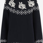 MAGLIONE IN LANA CON MOTIVO GEOMETRICO 294925 NAVY MAGDA BUTRYM 