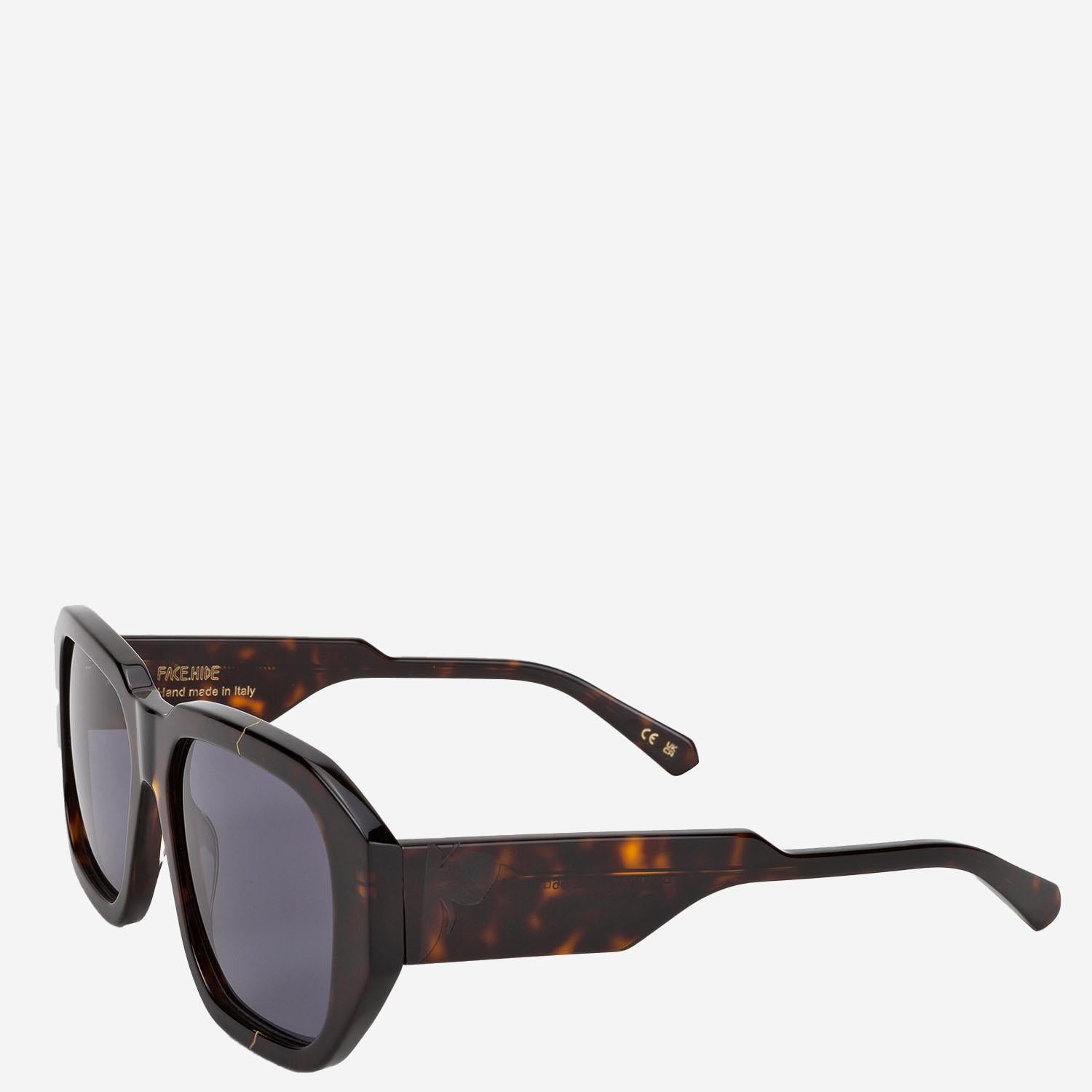 OCCHIALI DA SOLE BROKEN COSMO CON LOGO BROKENCOSMO HAVANASCURO FACE HIDE 