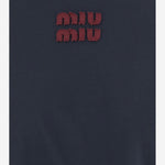 Maglia in cotone con logo MJLA31 1841F0X58 MIU MIU 