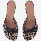SLIPPER ELEONORA IN SETA ELEONORASLIPPER 45LEOPARDBLACK AMINA MUADDI 