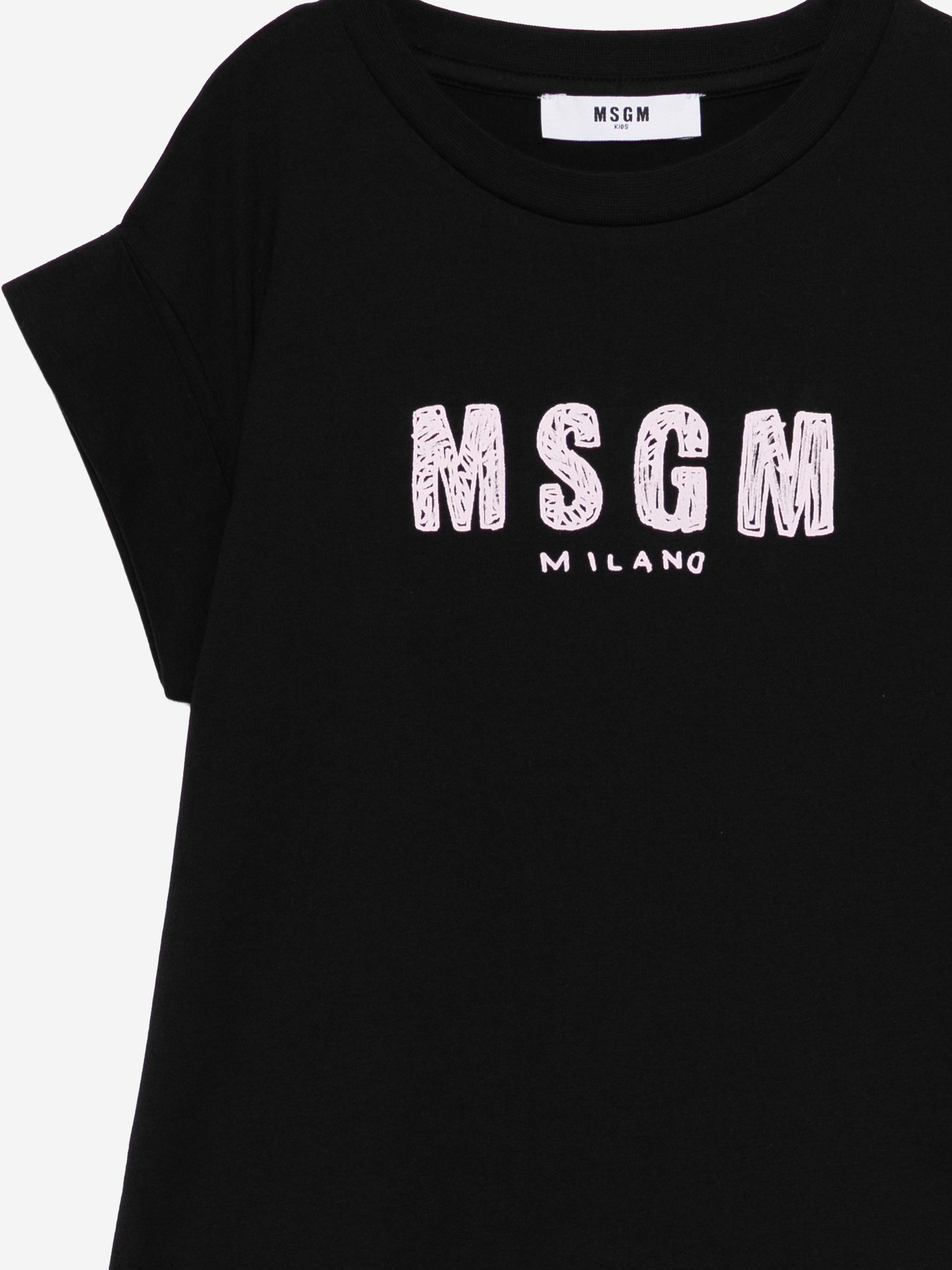 T-SHIRT IN COTONE CON LOGO S6MSJGTH070 11088 MSGM KIDS 