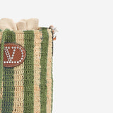 BORSA PICCOLA A SECCHIELLO IN RAFIA A RIGHE 8W2B0T03 IXUC8J VALENTINO GARAVANI 