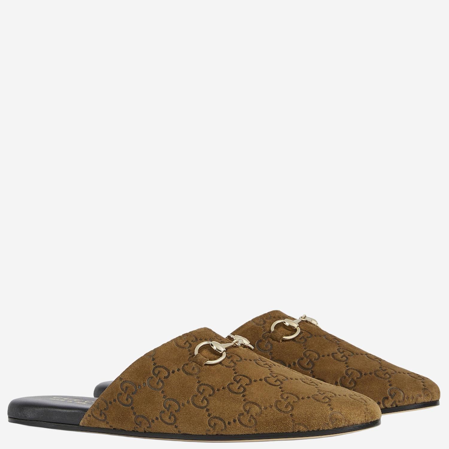SABOT CON MORSETTO IN PELLE SCAMOSCIATA 849565 AAFQV2118 GUCCI 