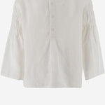 Camicia in lino con arricciature P25CL253L6006 100 IL GUFO KIDS 