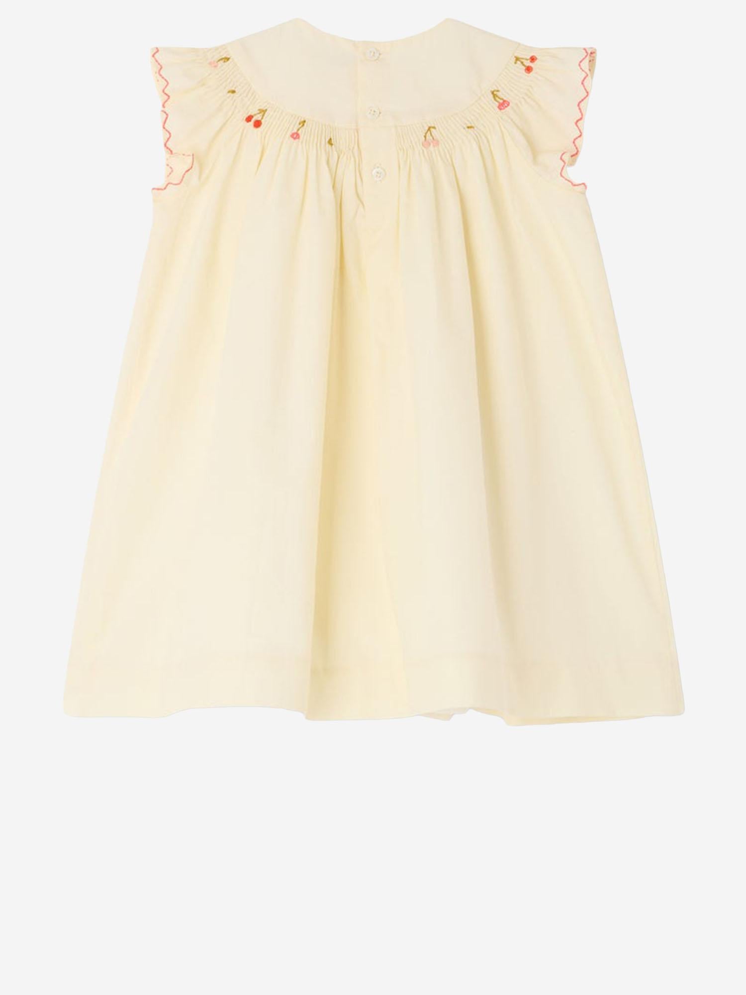 ABITO AMANTINE IN COTONE CON RICAMO LOGO S06XDRW00024 103 BONPOINT KIDS 