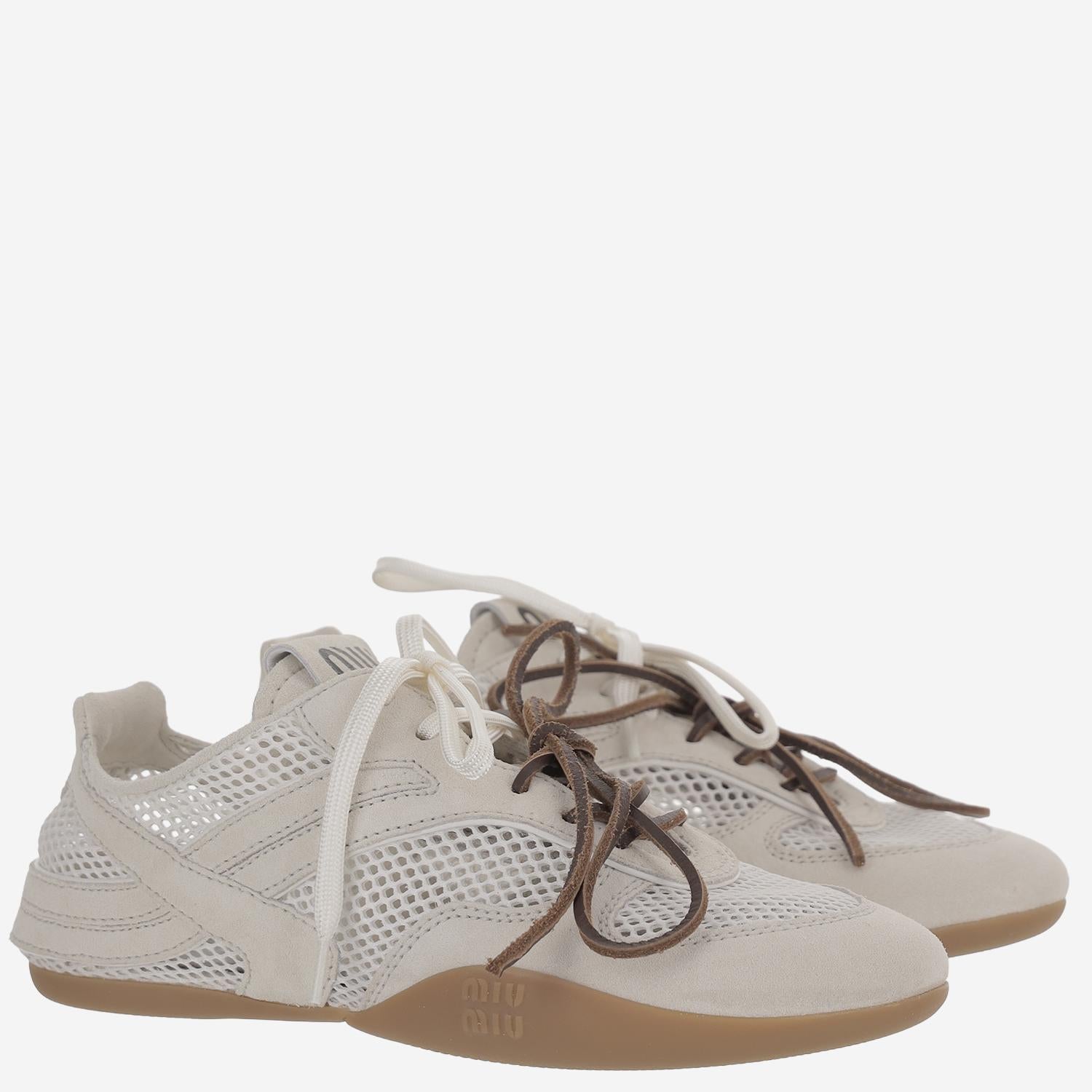 SNEAKERS IN RETE E CAMOSCIO 5E589E 3KU1F0009 MIU MIU 