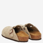 SABOT BOSTON IN PELLE SCAMOSCIATA 1027875 TAUPE BIRKENSTOCK KIDS 