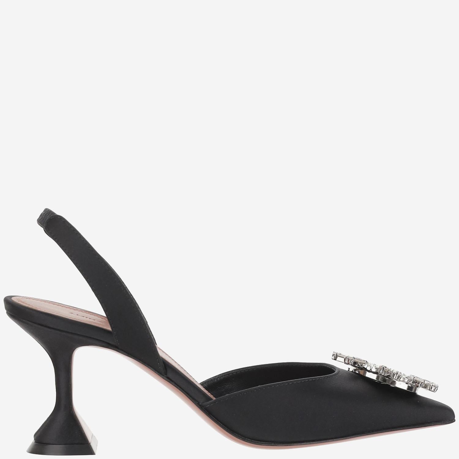 Begum Slingback in seta BEGUMSLING BLACKSATIN AMINA MUADDI 
