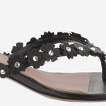 Sandali Janis in pelle JANISTHONG 45BLACKWHITE AMINA MUADDI 