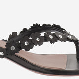 Sandali Janis in pelle JANISTHONG 45BLACKWHITE AMINA MUADDI 