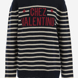 MAGLIONE CHEZ VALENTINO IN LANA CON MOTIVO A RIGHE 7V3KC34W B1WDYB VALENTINO 