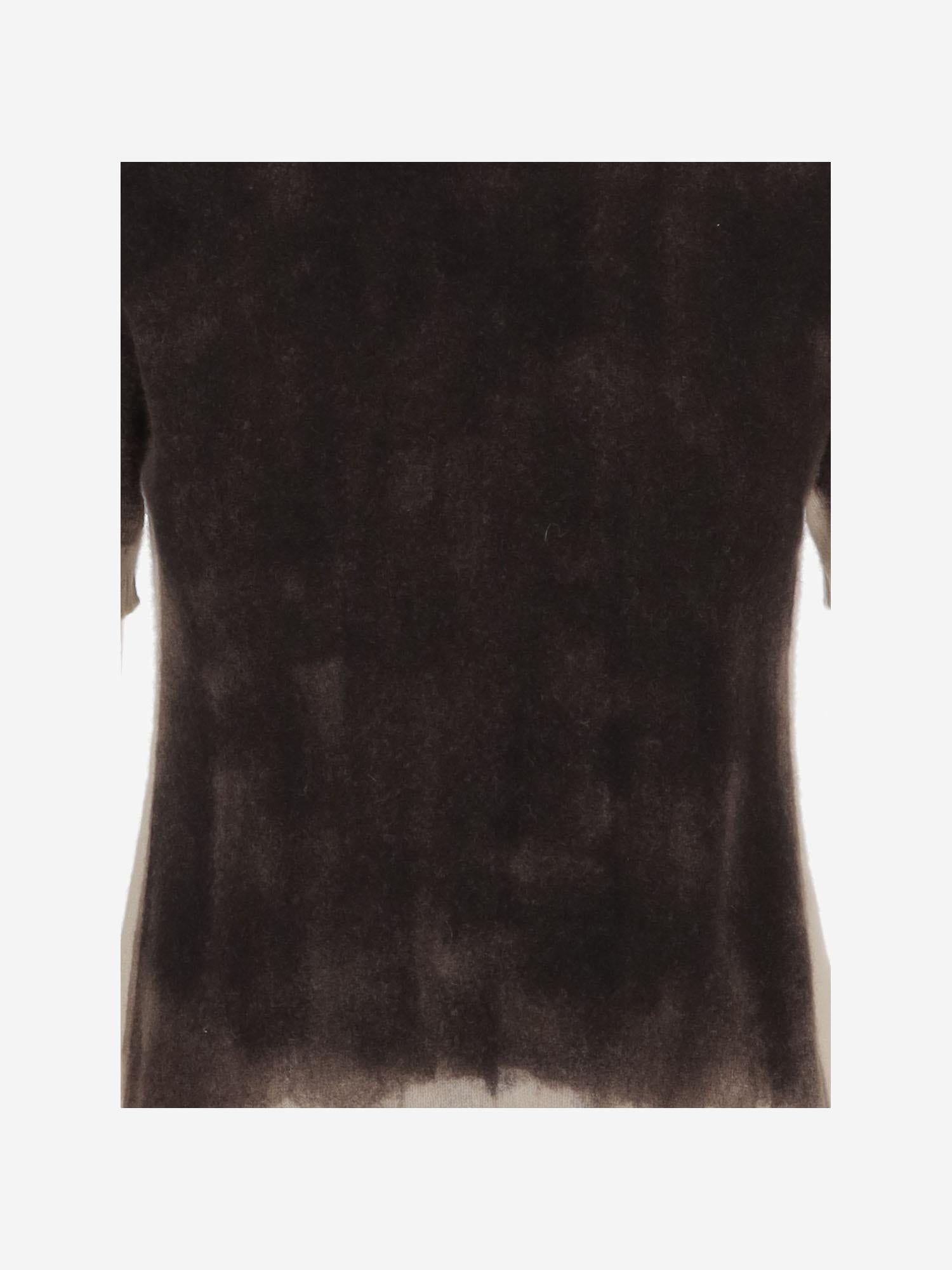 T-SHIRT IN CASHMERE CON EFFETTO SFUMATO D301AE WHITE OLIVER LATTUGHI 