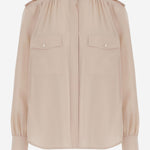 Camicia plissettata in crêpe di seta CH26SHT20005 6H6 CHLOE 