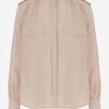 Camicia plissettata in crêpe di seta CH26SHT20005 6H6 CHLOE 